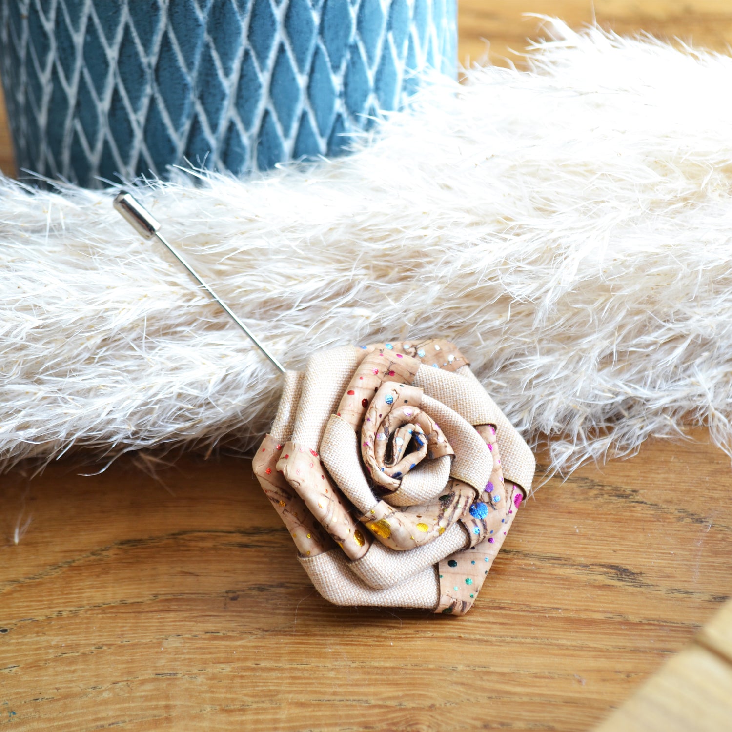 BROCHE EN LIEGE - Multicolore - Loup Indigo