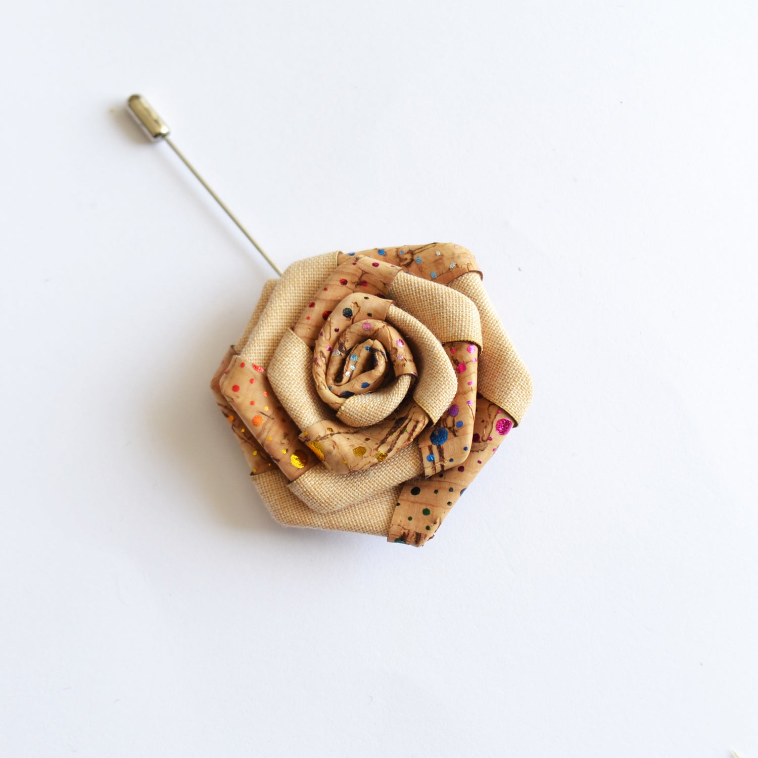 BROCHE EN LIEGE - Multicolore - Loup Indigo