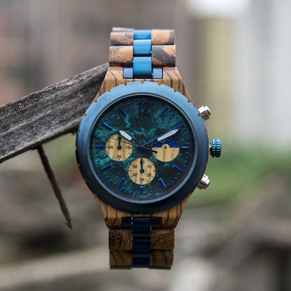 ELYSION - Homme - Bois/Bleu - Loup Indigo