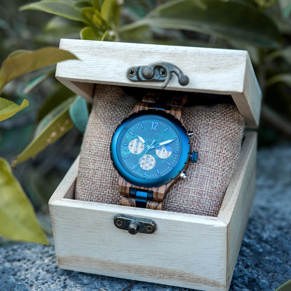 ELYSION - Homme - Bois/Bleu - Loup Indigo
