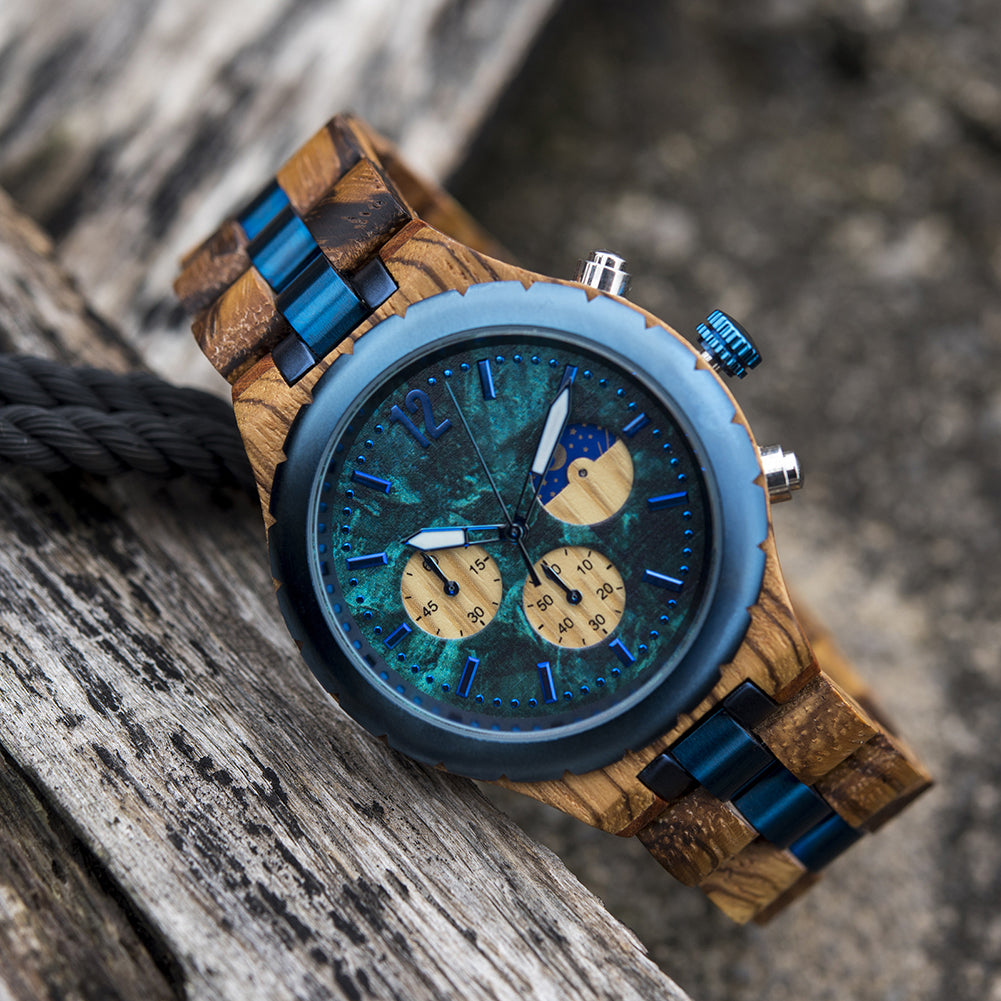 ELYSION - Homme - Bois/Bleu - Loup Indigo