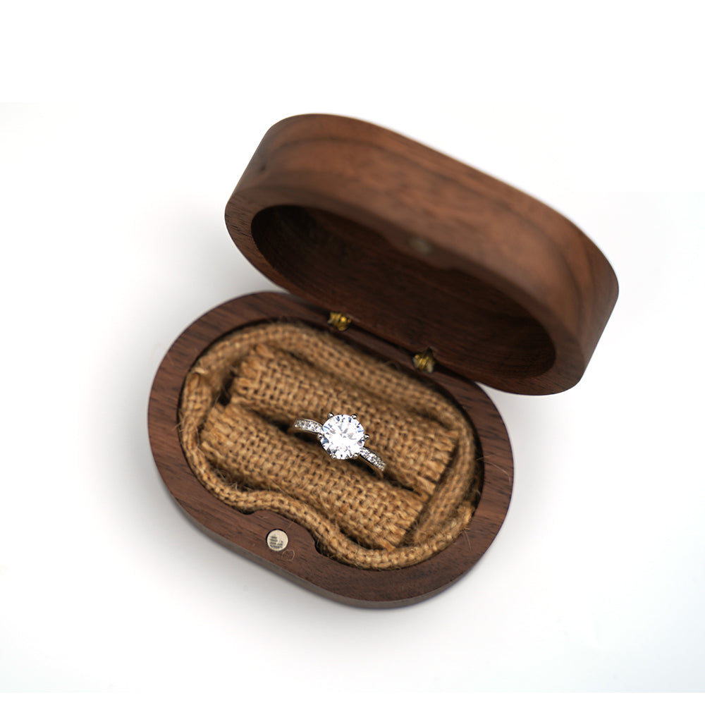 BOÎTE À ALLIANCES - Bois gravée - Loup Indigo