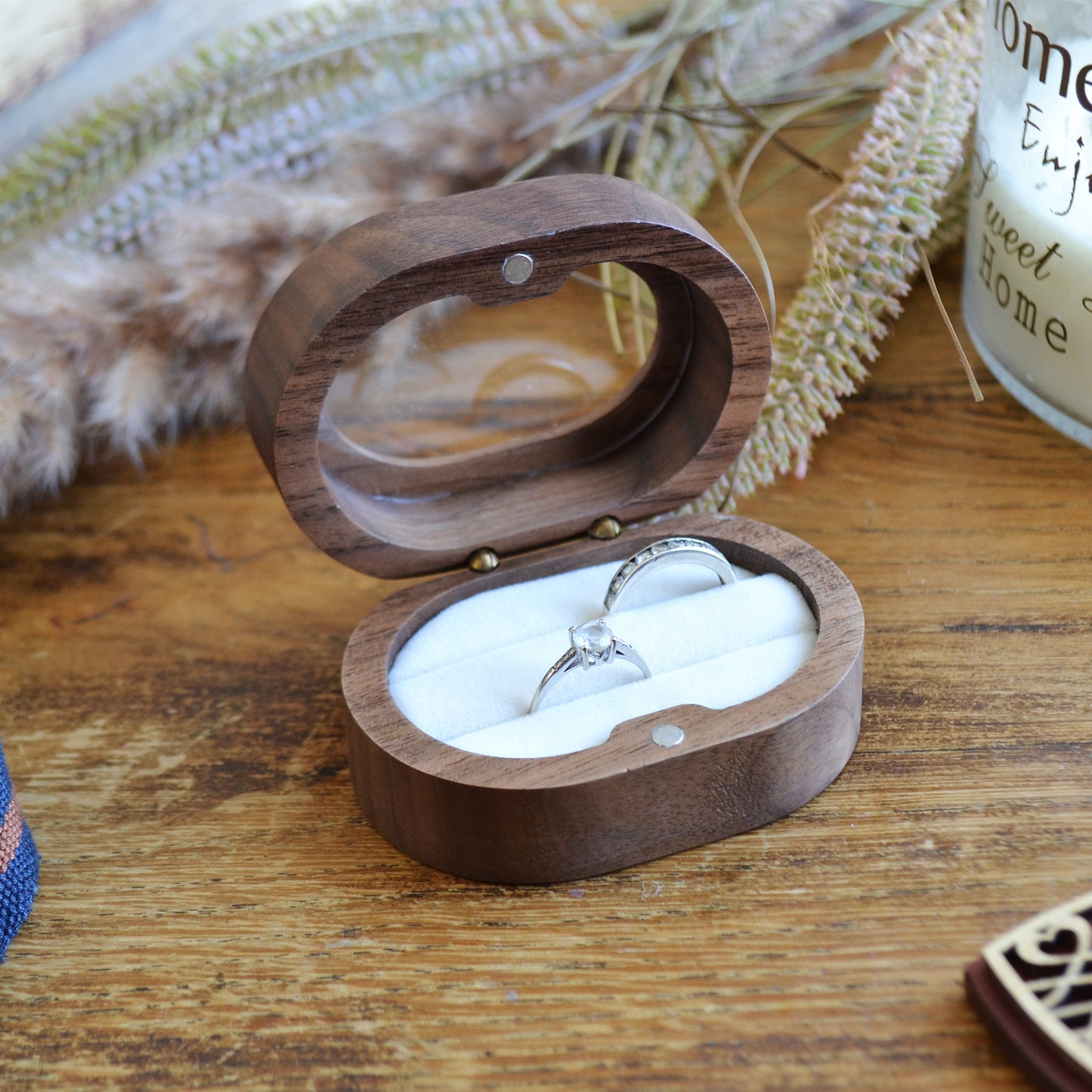 BOÎTE À ALLIANCES À FENÊTRE - Ovale blanche - Loup Indigo