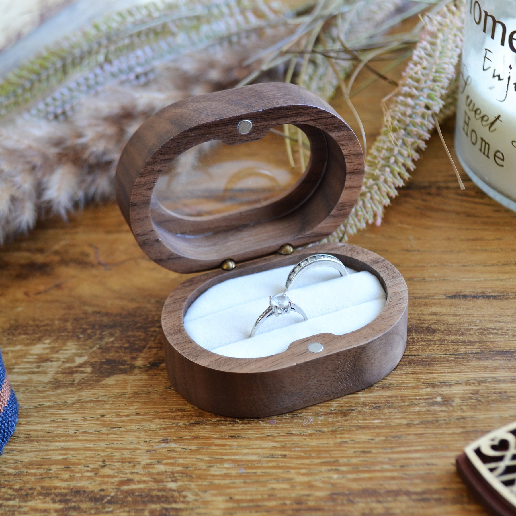 BOÎTE À ALLIANCES À FENÊTRE - Ovale blanche - Loup Indigo